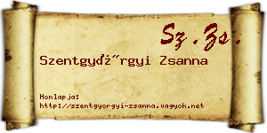 Szentgyörgyi Zsanna névjegykártya